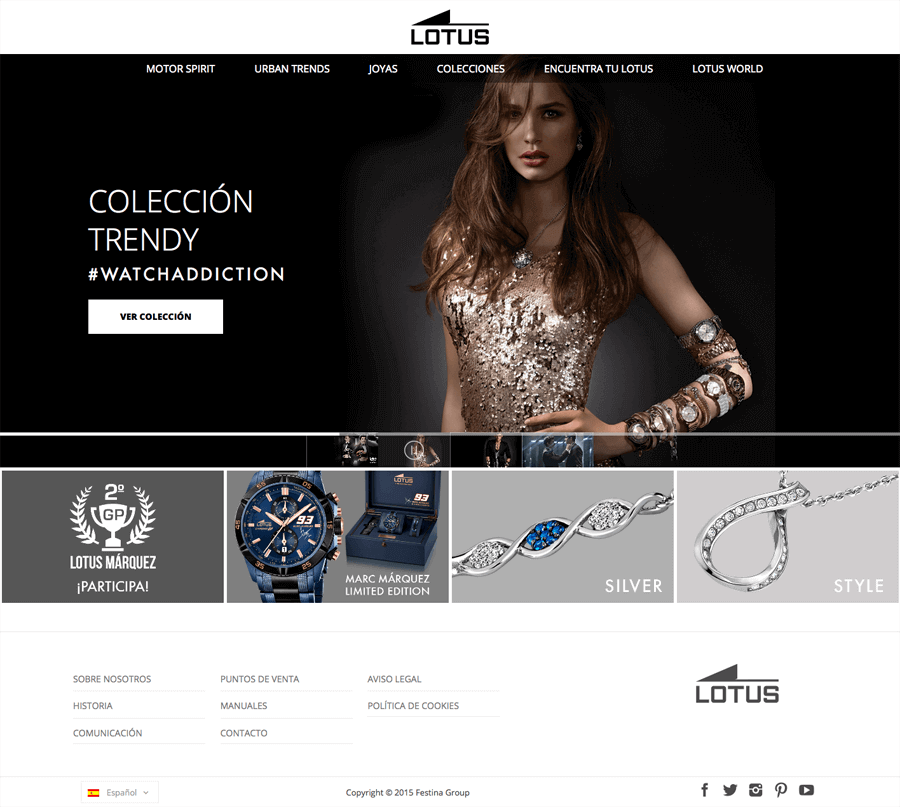 Nuevo desarrollo web de Lotus Watches